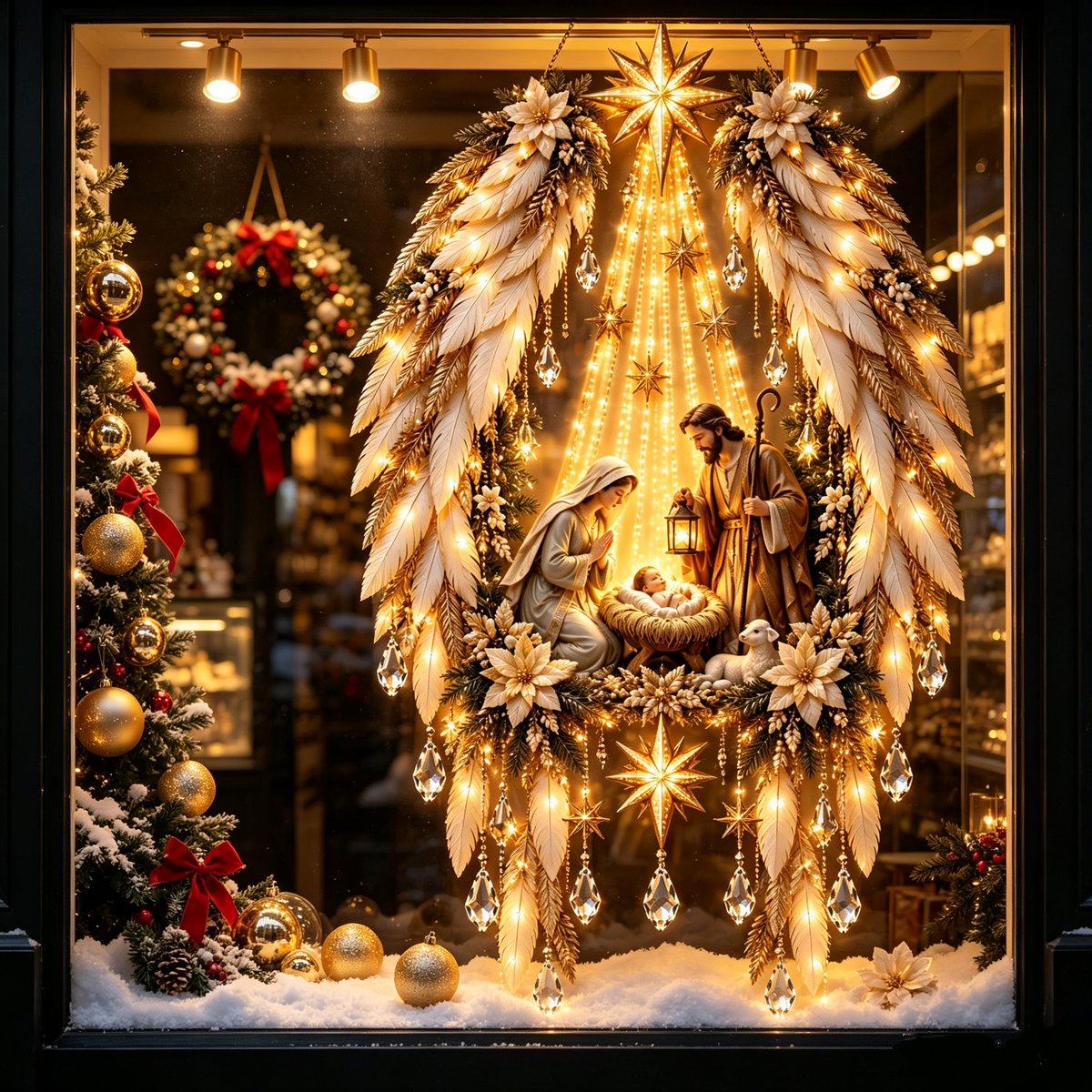 ✨👼 Heavenly Angel Wings Nativity Light✨ – Lighted Christmas Wall Decor  ✈️