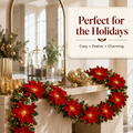 🎄 Poinsettia LED Garland Lights ✨ Magical Christmas Decor